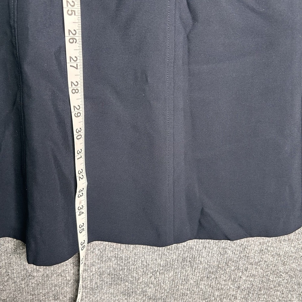 Ellen Tracy A Line Dress Size 8 Silk Blue Belted Sleeveless - Picture 7 of 9